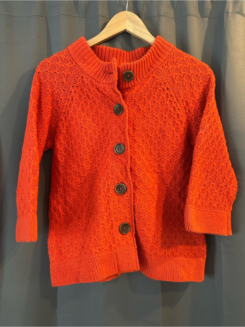 Boden size 10 orange button down wool sweater.